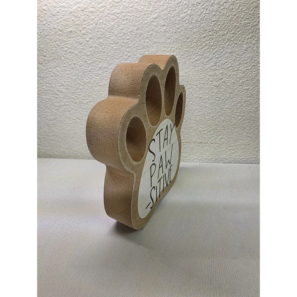 Dog Lover Wooden Block Sitter Sign 